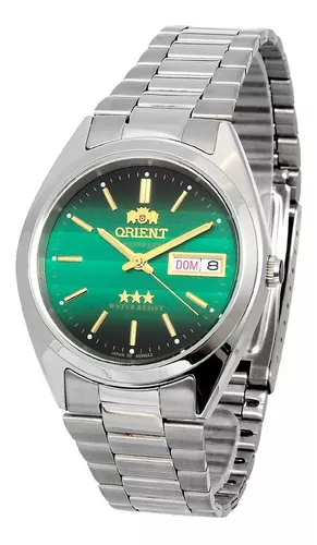 ORIENT Reloj analógico automático para hombre con correa de acero  inoxidable RA-AA0004E19B, verde pino, título predeterminado, pulsera, Verde  Pino