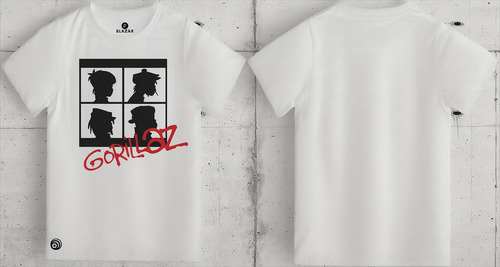 Polera Blanco Algodón Gorillaz