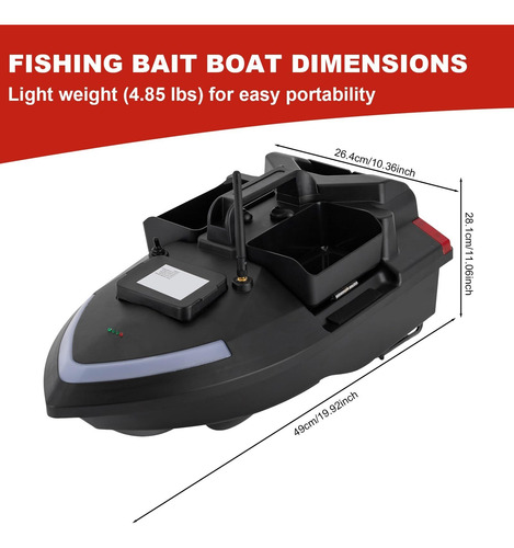 Barco De Pesca Com Isca Rc 1640ft 500m Com Gps 12000mah