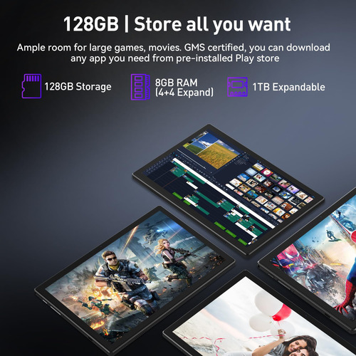 Tablet Antemper Android 14 10,1 , 128 Gb De Almacenamiento,