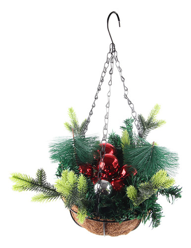 Cesta Colgante De Navidad Artificial Decorada Con Madera De.