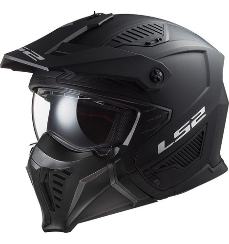 Casco Ls2 Ff606 Drifter Negro Mate Desmontable S - Cafe Race