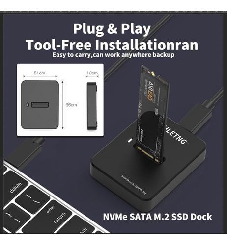 Adaptador M.2 Nvme A Usb, Lector Externo Nvme Ssd