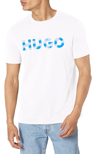 Hugo Camiseta De Algodón De Manga Corta Con Logo Estampado D