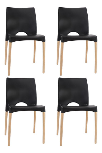 Sillas Cannes Nordicas Patas De Madera X4 Gardenlife.