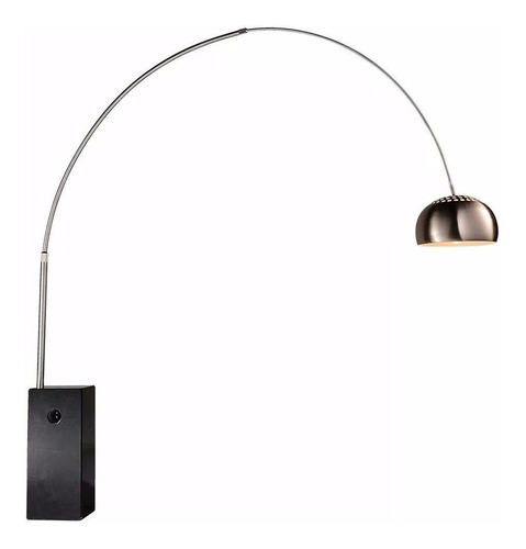Imagen 1 de 9 de Lampara Pie Living Diseño Curva Marmol Goal Cromada Cuotas