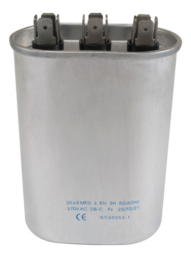Condensador/ Capacitor De Marcha  25+5 Mfd 370 Vac Ovalado