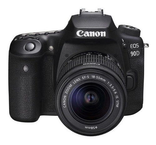  Canon EOS Kit 90D + lente 18-55mm IS STM DSLR cor  preto