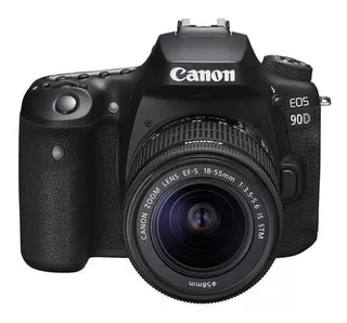 Canon EOS Kit 90D + lente 18-55mm IS STM DSLR cor preto