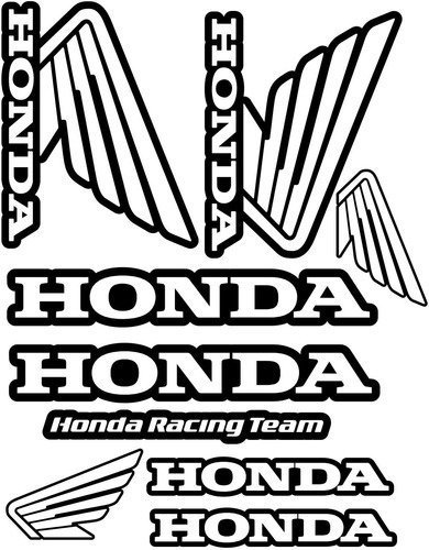 Kit Adesivos Moto Capacete Refletivo Honda Racing Team  