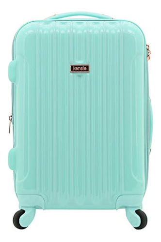 Kensie Women's Alma Hardside Spinner Luggage, Opal, Carry-on