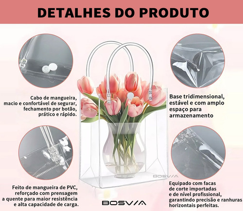 20 Sacolas De Presente Com Alça Transparente Para Festas