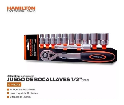 Juego Tubos Crique Hamilton 12 Pz Enc 1/2 Set Hamilton Jb20