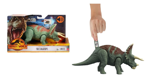 Figura Dinosaurio Triceratops Verde Jurassic World 