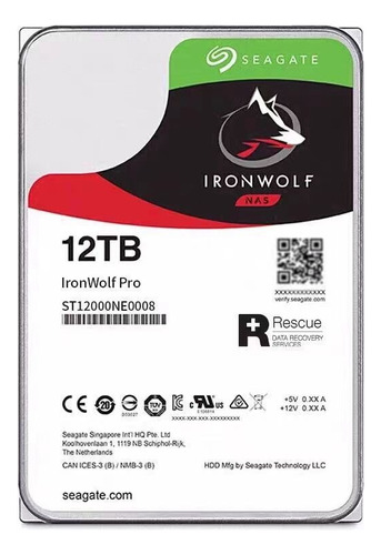 Disco Duro Ironwolf Pro 12 Tb Sata Nas De 3,5 Pulgadas