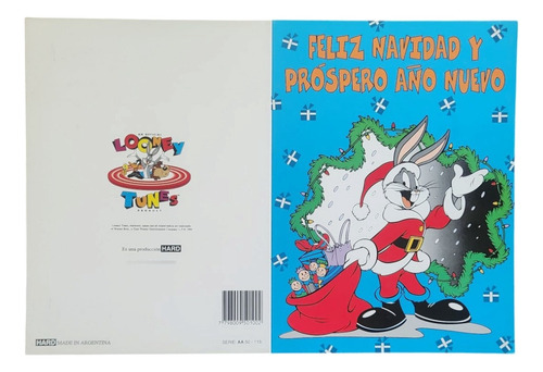 Tarjetas Looney Tunes Original 1996 Regalo Cumple Navidad Bugs Bunny Felices Fiestas 1