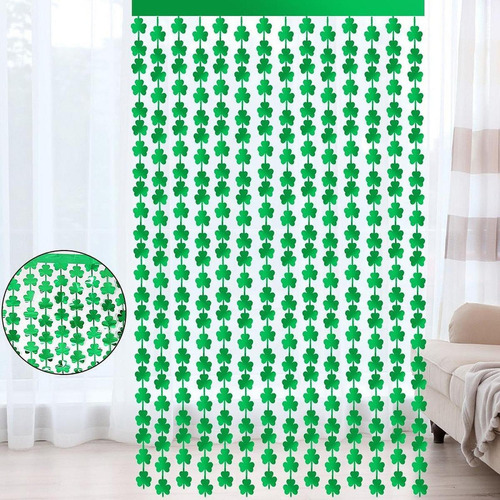 100x200cm St. Patrick's Day Foil Fringe Cortina 3,2 Verde