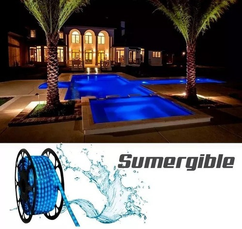 Piscina submersível com mangueira de faixa de LED de 50 m com luz branca fria