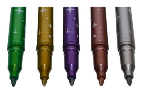 Marcadores metálicos para colorir em movimento X 5 3021305