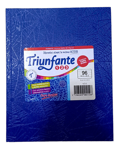  Cuaderno Triunfante 123 Tipo Abc Tapa Dura X 96 Hjs Rayadas