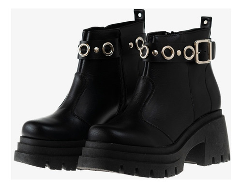 Bota Plataforma Con Hebilla Becatorce Heyas