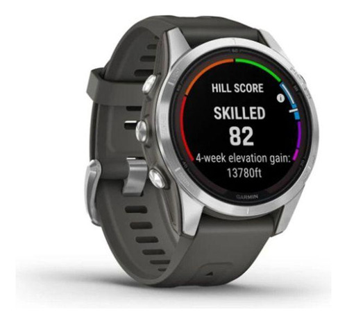 Relógio Garmin Fenix 7s Pro Solar Prata C/ Pulseira Grafite