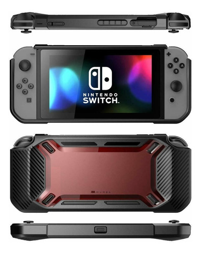 Imagen 8 de 9 de Estuche Potector Nintendo Switch Silicon Duro Rojo/azul