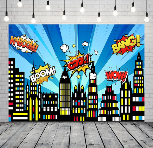 Telón De Fondo Corfoto Cartoon Super City De Poliéster De 10