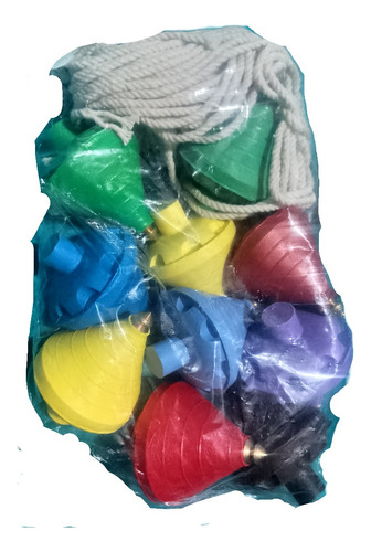 Gcg Lote 10 Trompos Zumbador Plástico Retro Punta De Acero