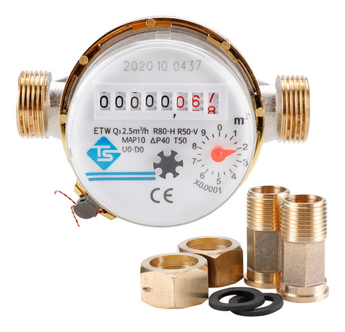 Imagen 1 de 6 de Medidor De Flujo Frío 15mm 1/2 Pulgada 360 Contador De Agua