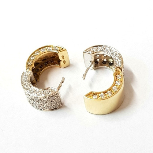 Imagen 3 de 4 de Aros Oro 18k/750 Diseño Italy Cubics 14,1grs 1,8cm Brumat