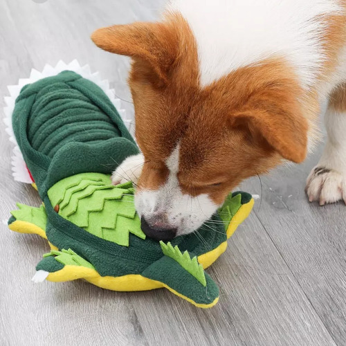 Cocodrilo Peluche Interactivo Rellenable Juguete Para Perros