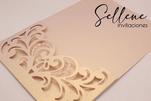 100 Sobres Troquelados Boda O 15 Años Rosegold Rosa