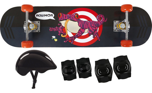 Kit Skate Infantil Joelheira Cotoveleira Capacete Sapo Mor