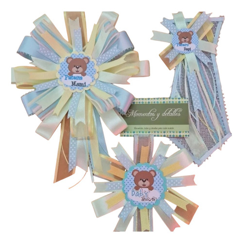 Distintivos Para Baby Shower Kit Mamá Papá Y 30 Para Invitad
