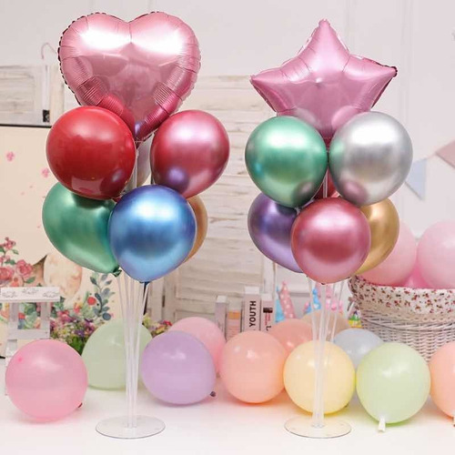 Imagen 6 de 10 de Base Soporte Con 7 Varillas Porta Globo Mesa Cotillon Cumple