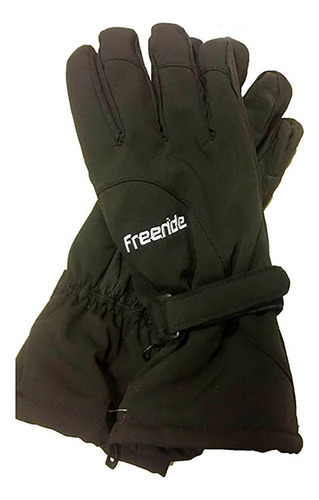 Guante Negro Unisex Para La Nieve Reforzado Freeride