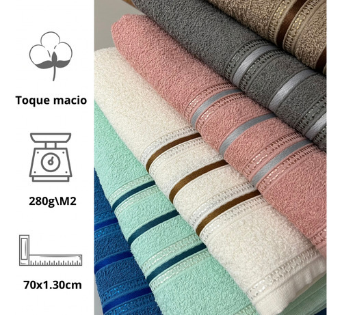 Toalhas De Banho - Kit 3 Unid 70x130cm- Super Macias - Cores