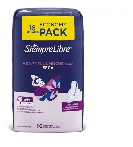 Siempre Libre X16 Adapt Tela Seca Noche Y Dia