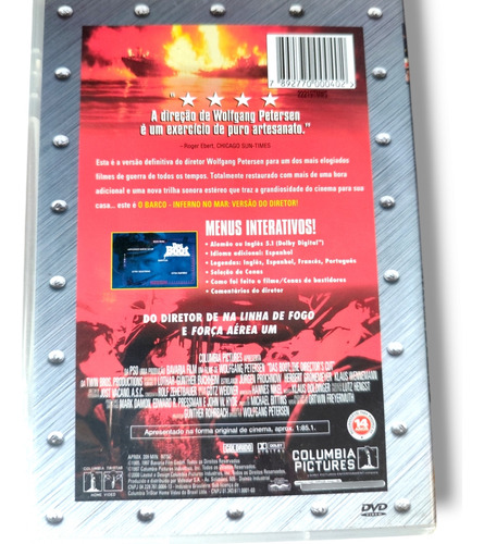 Dvd O Barco Inferno No Mar Das Boot 1985 Wolfgang Petersen (Usado)