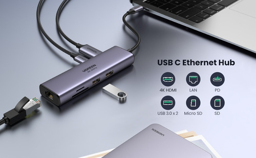Imagem 8 de 10 de Hub Ugreen Usb-c 7 Em 1 Multi Portas - Rj45 Ethernet 60515