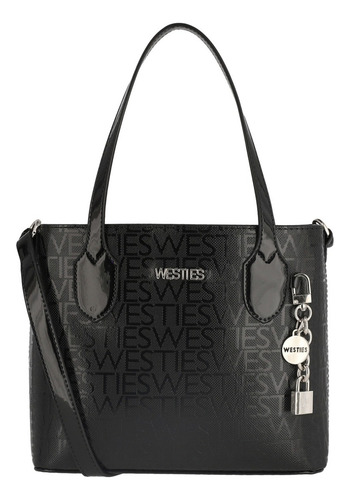 Bolsa De Mano Para Mujer Westies Negro Hbzuazuawe Acabado de los herrajes Níquel Diseño de la tela Logotipo