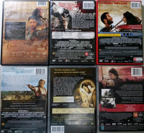 6 Dvds - Filmes Épicos