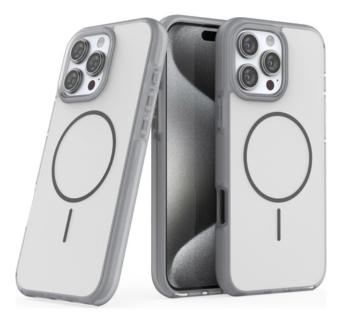 Funda Para iPhone Con Magsafe Transparente Con Bordes A Color, Case Circulo Magnético Uso Rudo Suave Al Tacto