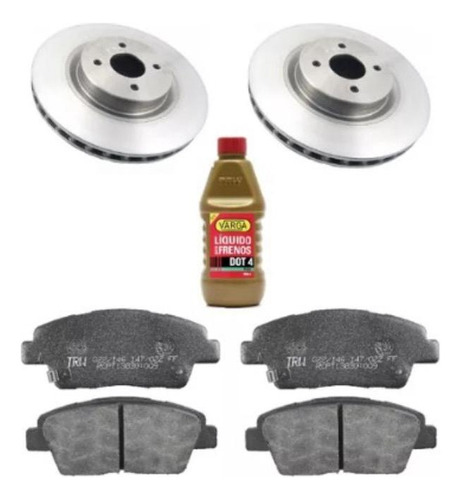 Kit Discos + Liquido Freno Dot 4 Hyundai Accent 14/ 