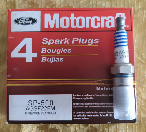 Imagen 1 de 1 de Bujias Motorcraft Sp-500 Ecosport 2.0, Focus 2.0 Mazda 3-6