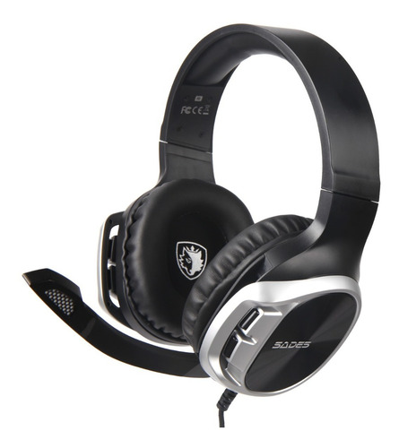 Imagen 1 de 2 de Auriculares Gamer Sades R17 Black And Silver Pc Ps4