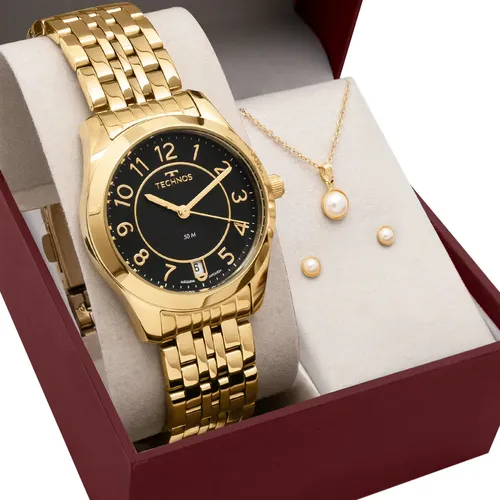 Technos Relógio Feminino Dourado Social