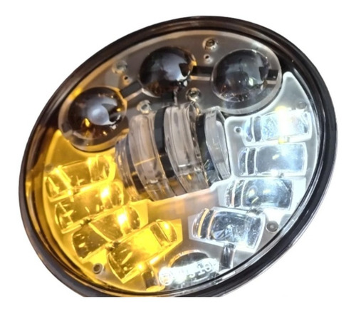 Par Faro Principal Led Lupa 7 PuLG. Blanco Ambar