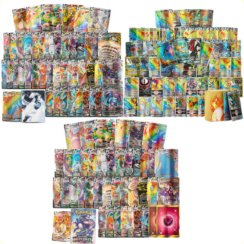 100 Tarjetas Pokemon Juego De Cartasconjun Foil Tarjetas